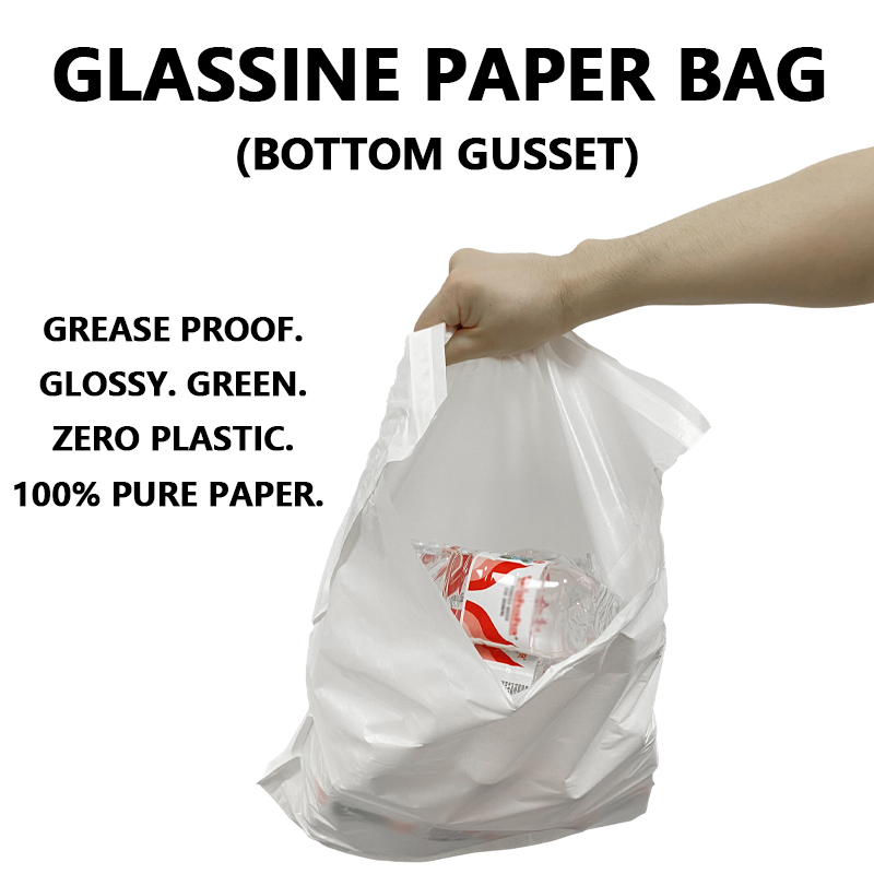 Custom Bottom Gusset Glassine-papirpose hjelper merker med å gå over til plastfri emballasje