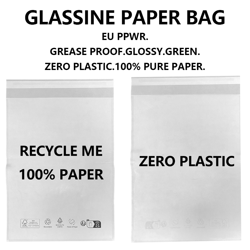 Tilpasset EU PPWR-kompatibel Glassine-papirpose Plastfri resirkulerbar emballasjeprodusent