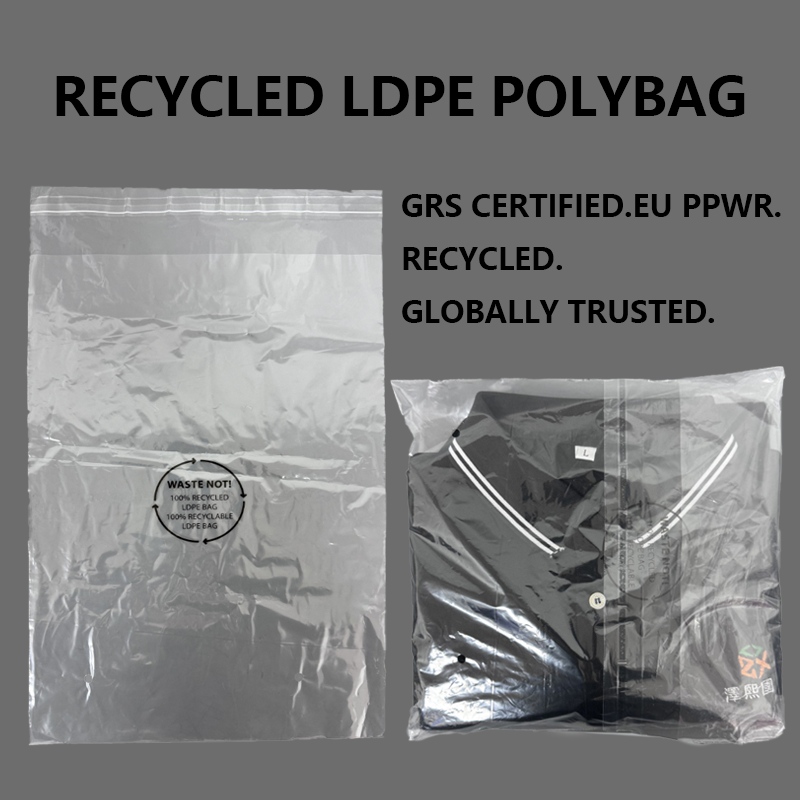Tilpasset resirkulert LDPE-polybag for klæremballasje
