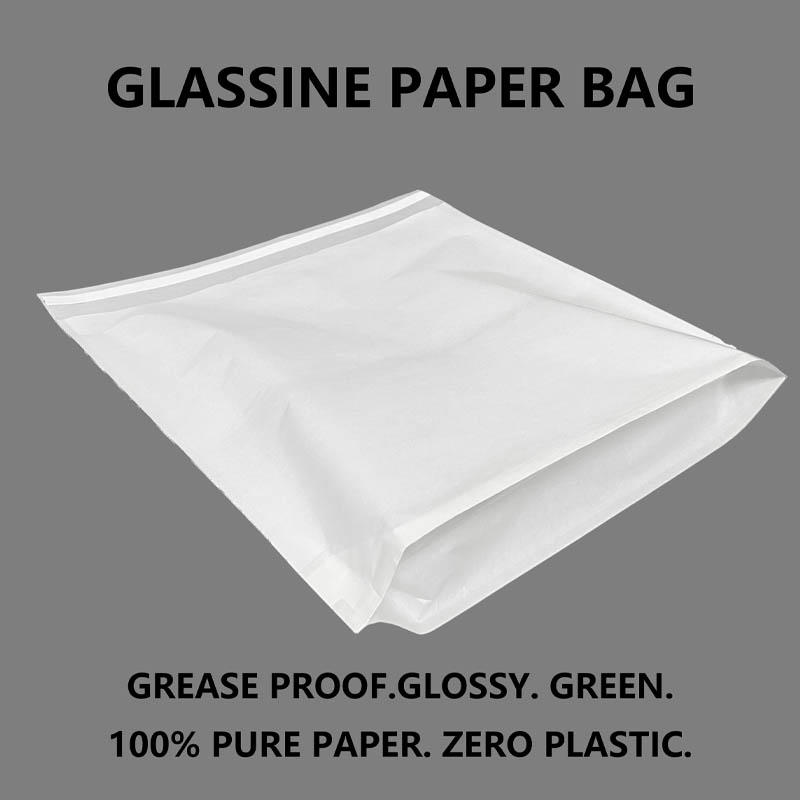 Glassine papirpose med bunnkile