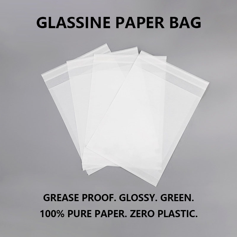 Gjennomsiktige glassin-papirposer